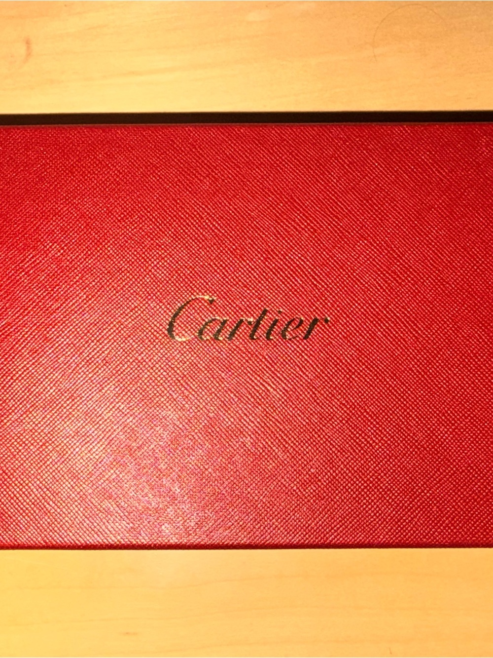 Cartier Red Box with Gold Script
